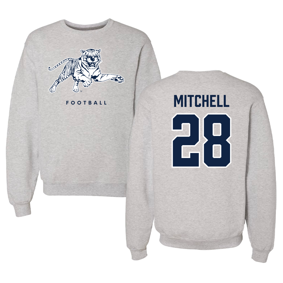 Jackson State University Football Gray Crewneck - #28 Bruce Mitchell