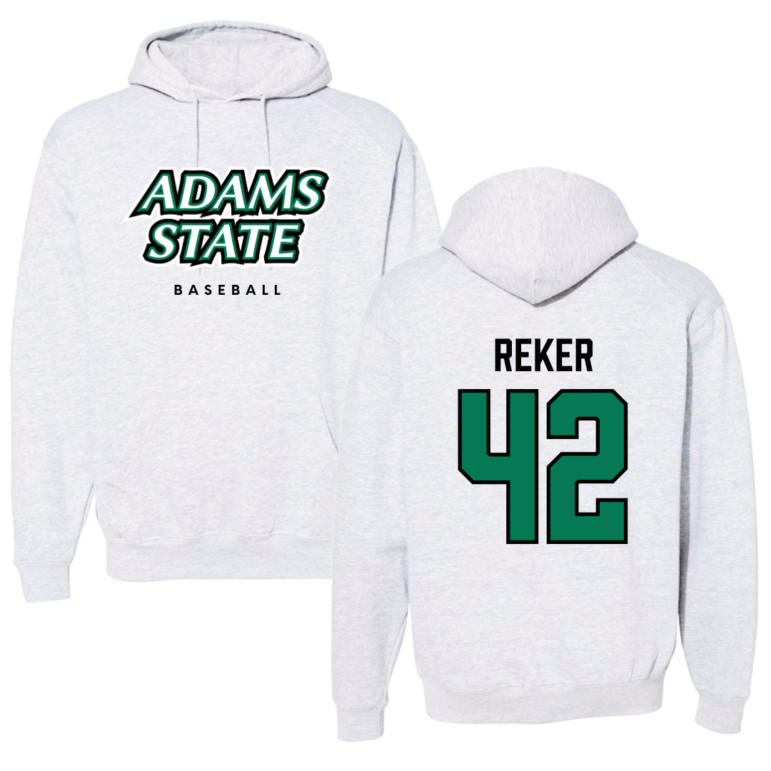 Adams State University Baseball Gray Block Hoodie - #42 Seth Reker