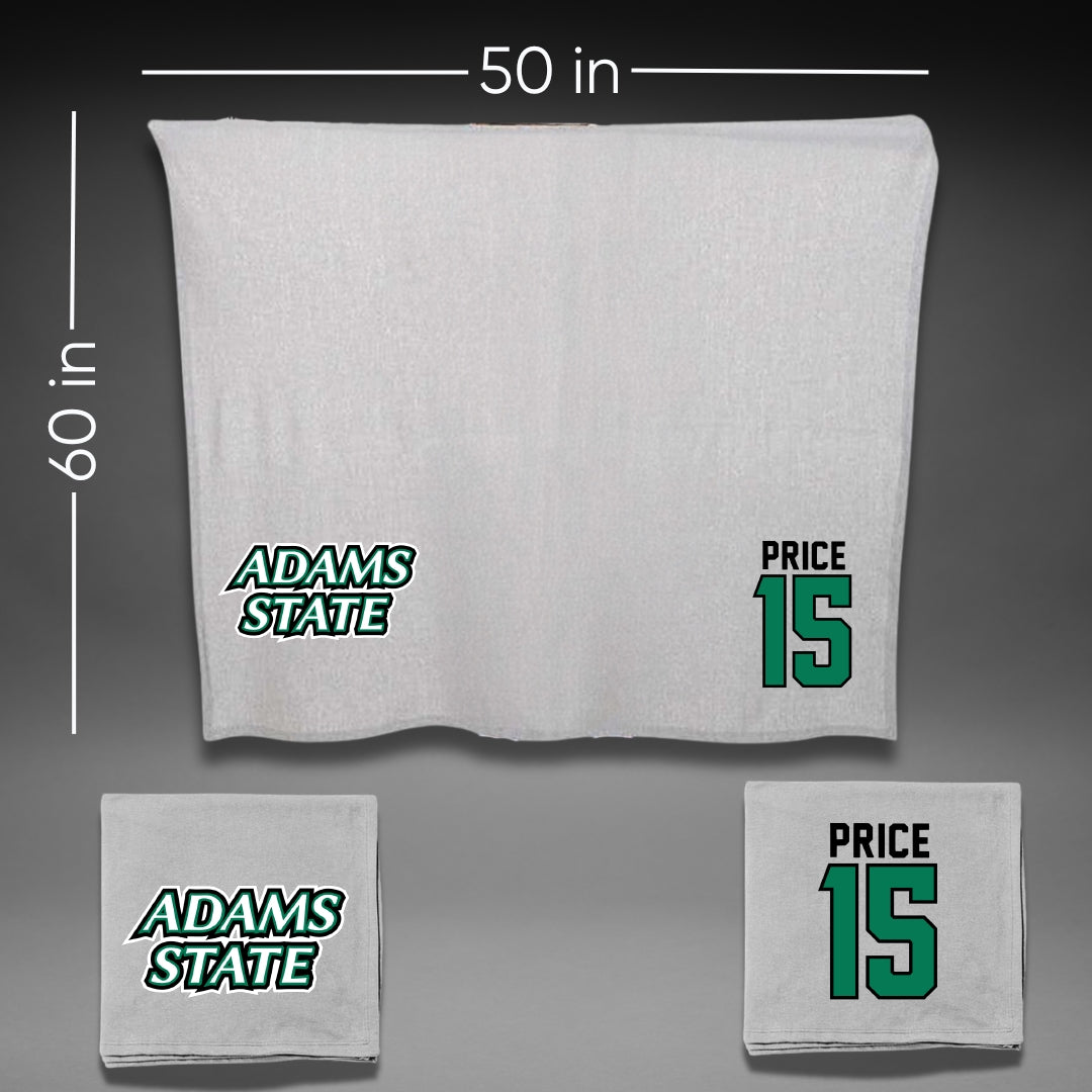 Adams State University Basketball Gray Blanket - #15 Jada Price