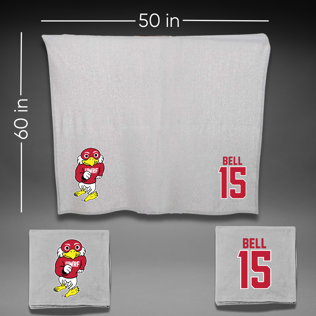 University of Wisconsin-River Falls Ice Hockey Gray Blanket - #15 Katherine Bell