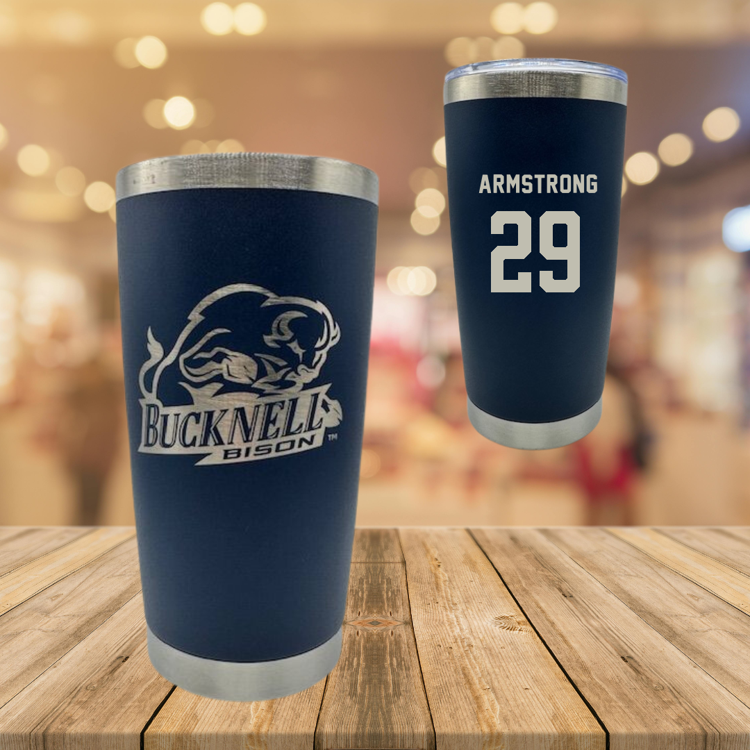 Bucknell University Lacrosse Navy Stainless Steel Tumbler - #29 Thomas Armstrong
