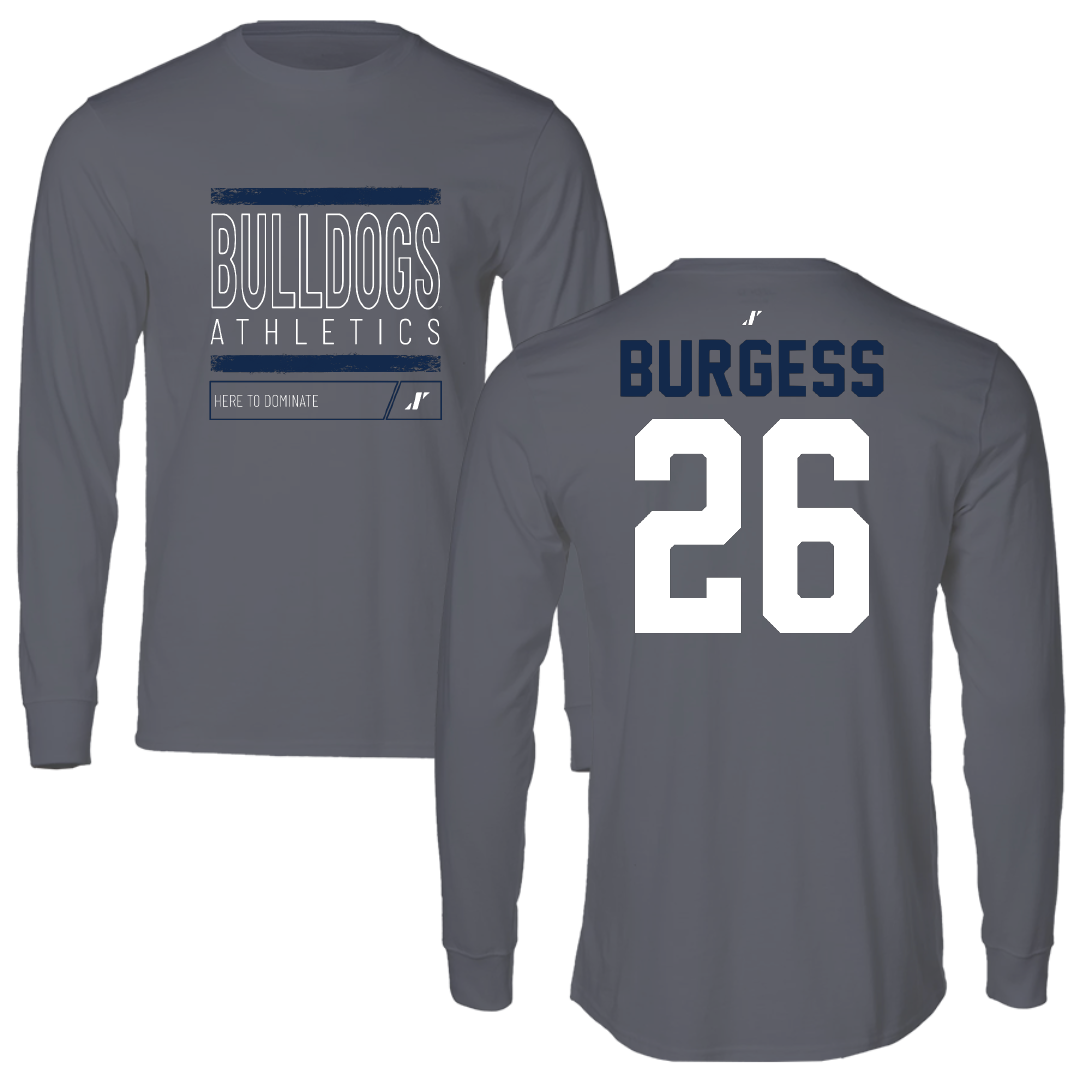 Butler University Baseball Dark Gray Dominate Long Sleeve - #26 Will Burgess