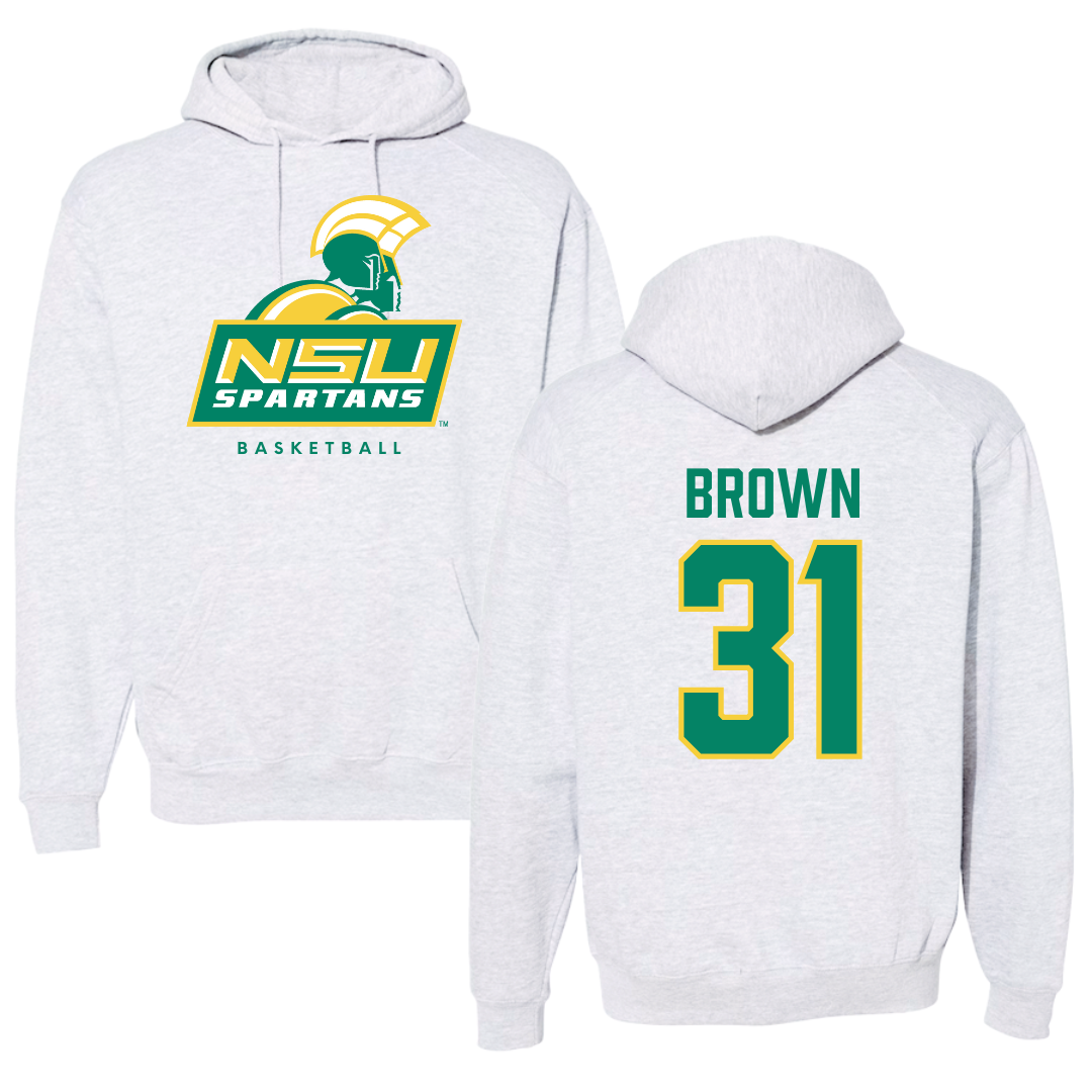 Norfolk State University Basketball Gray Hoodie - #31 Cahiem Brown