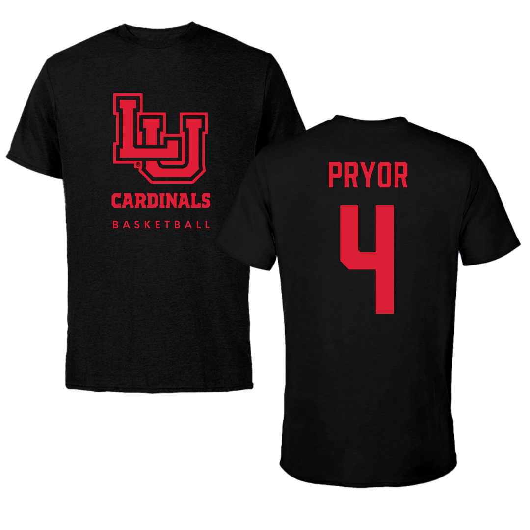 Lamar University Basketball Black Cardinal Performance Tee - #4 Chris Pryor