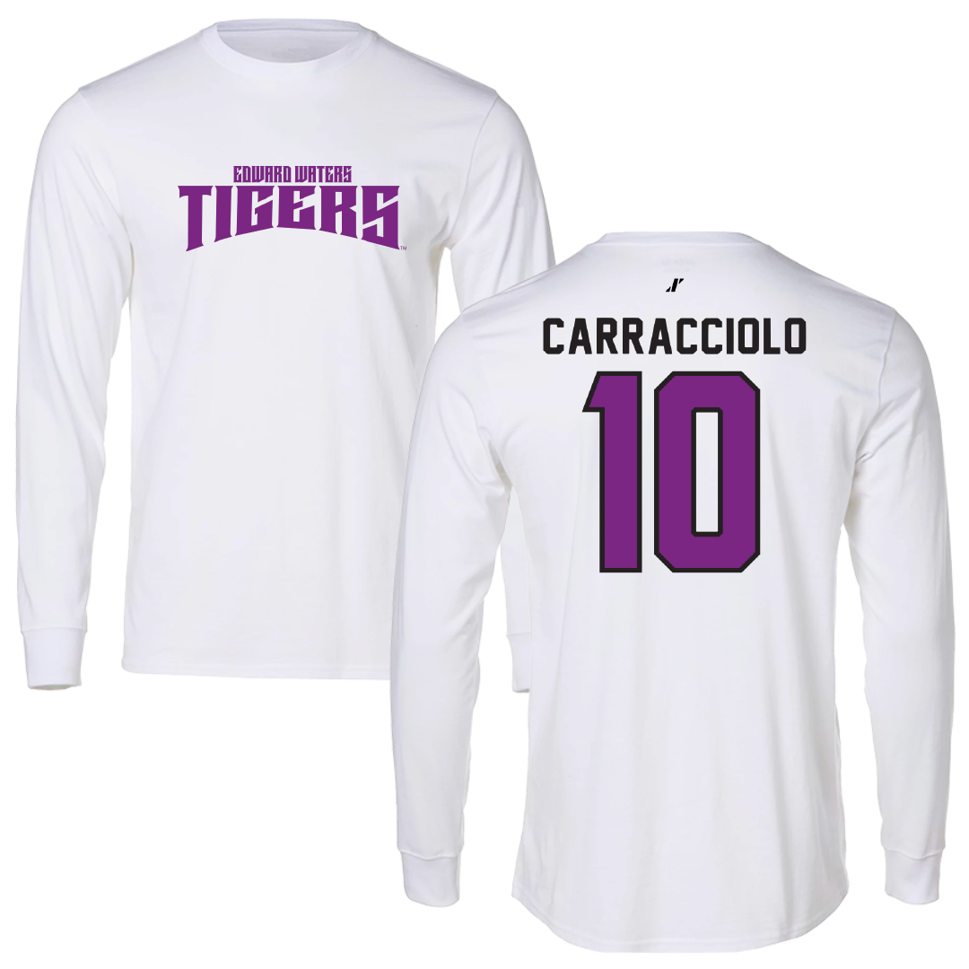 Edward Waters University Baseball White Classic Long Sleeve - #10 Andres Carracciolo