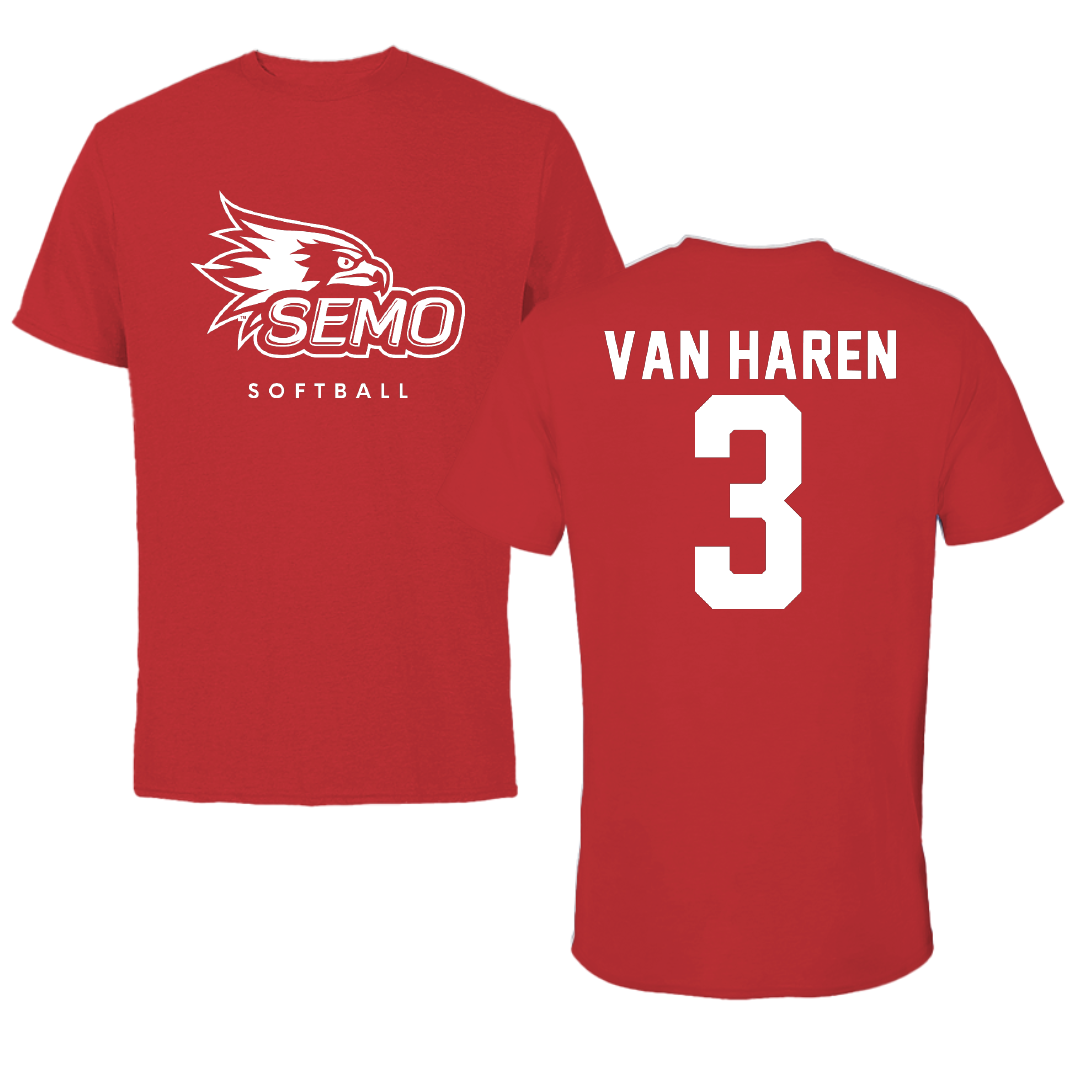 Southeast Missouri State University Softball Red Performance Tee - #3 Willow Van Haren