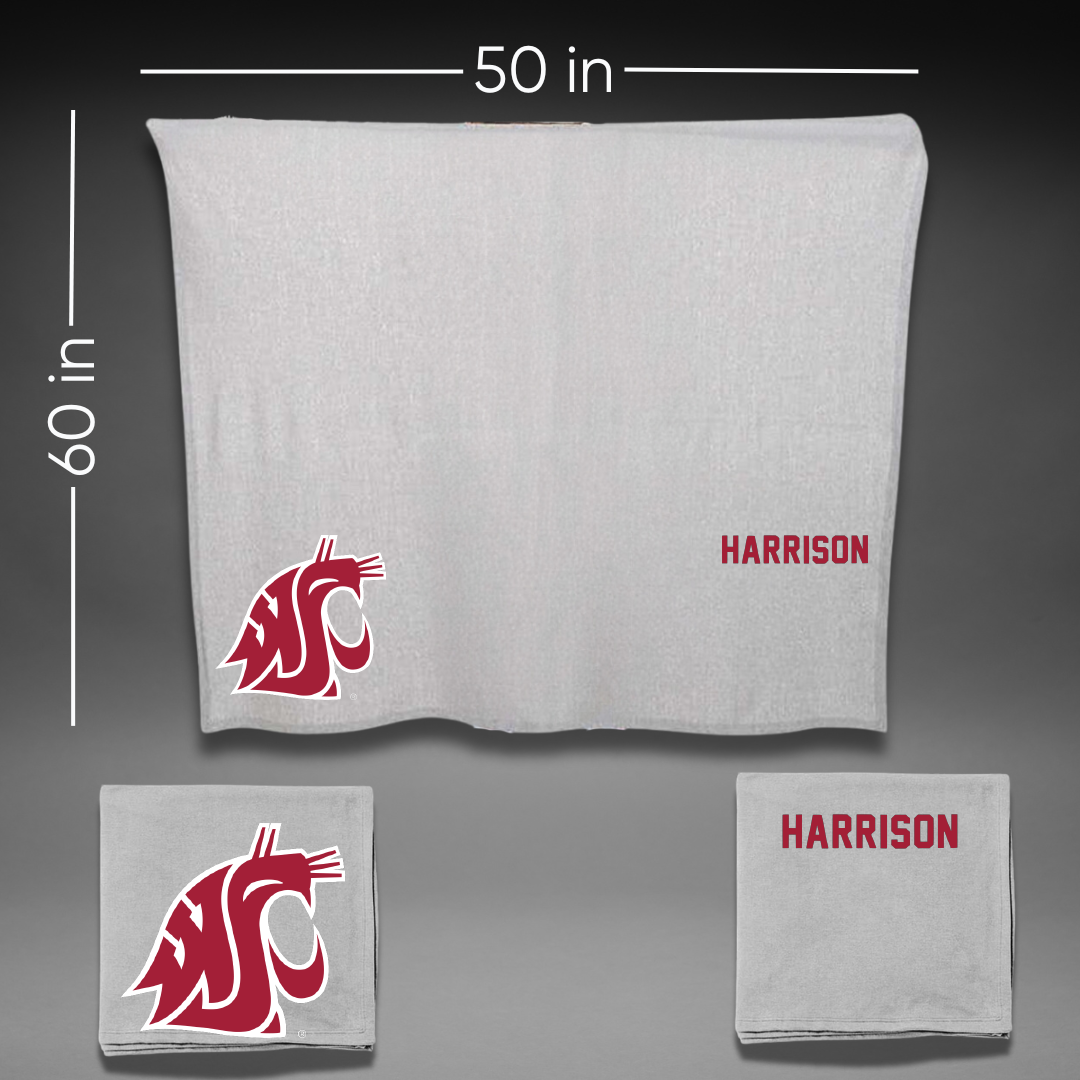 Washington State University Golf Gray Blanket - Garrett Harrison