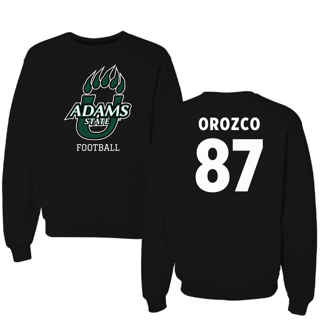 Adams State University Football Black State Crewneck - #87 Damien Orozco