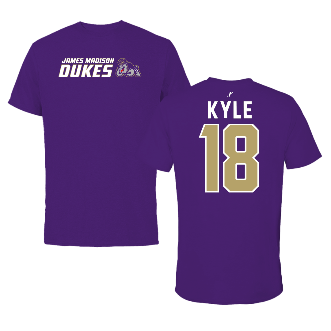 James Madison University Football Purple General Tee - #18 Logan Kyle