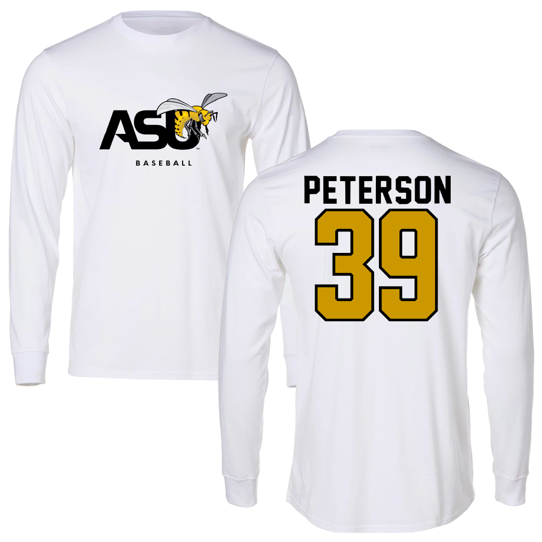 Alabama State University Baseball White Long Sleeve - #39 Joshua Peterson