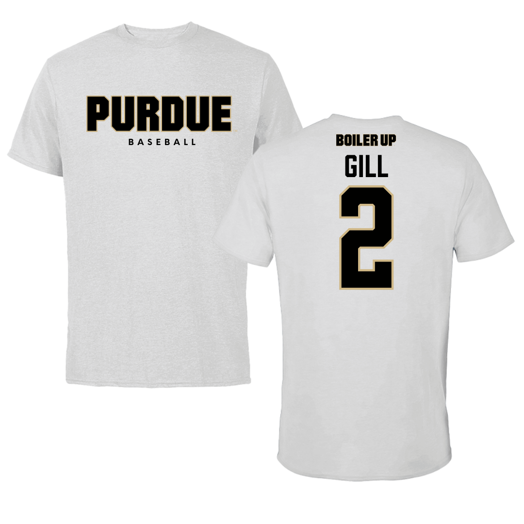 Purdue University Baseball Solid Athletic Gray Performance Tee - #2 Ty Gill