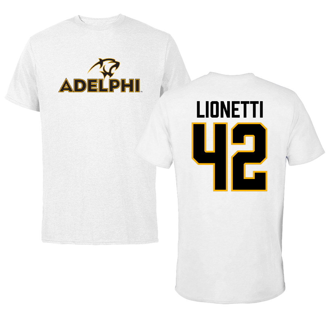 Adelphi University Lacrosse White Performance Tee - #42 Sonny Lionetti