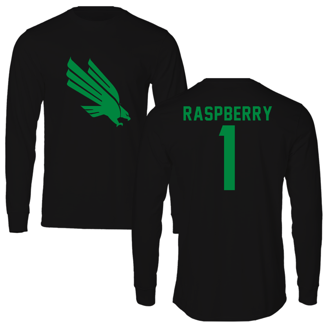 University of North Texas Volleyball Black Performance Long Sleeve - #1 Nylah Raspberry