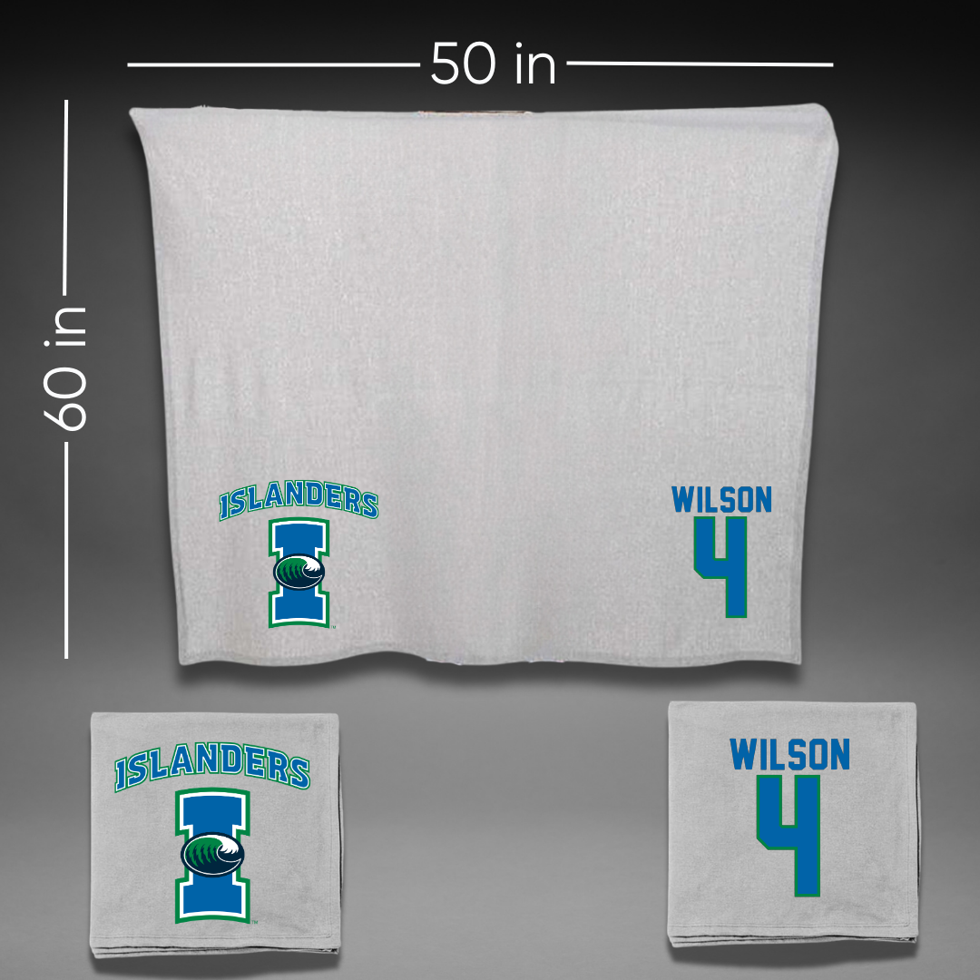 Texas A&M University-Corpus Christi Soccer Gray Blanket - #4 Ashley Wilson