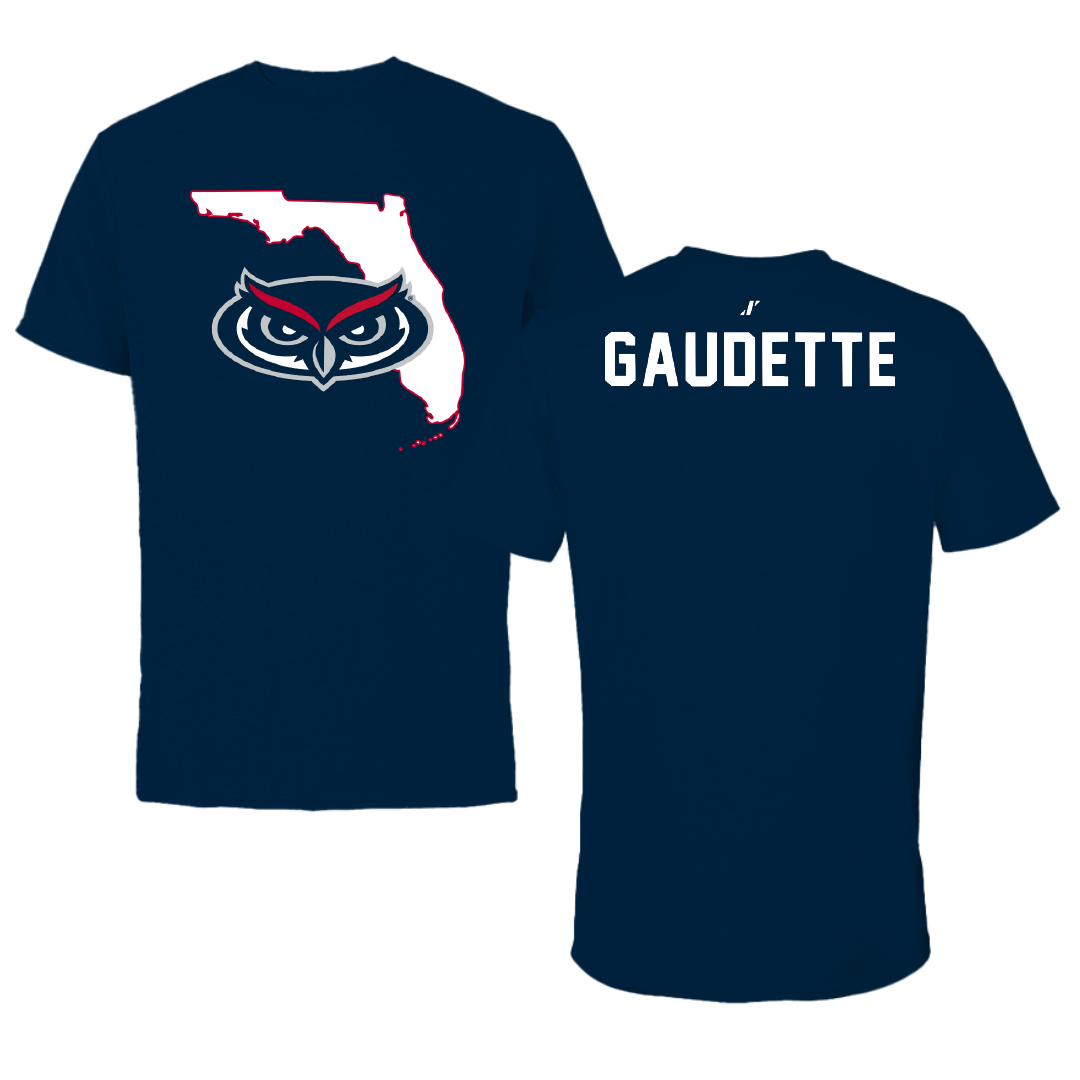 Florida Atlantic University Cheer Navy State Performance Tee - Riley Gaudette