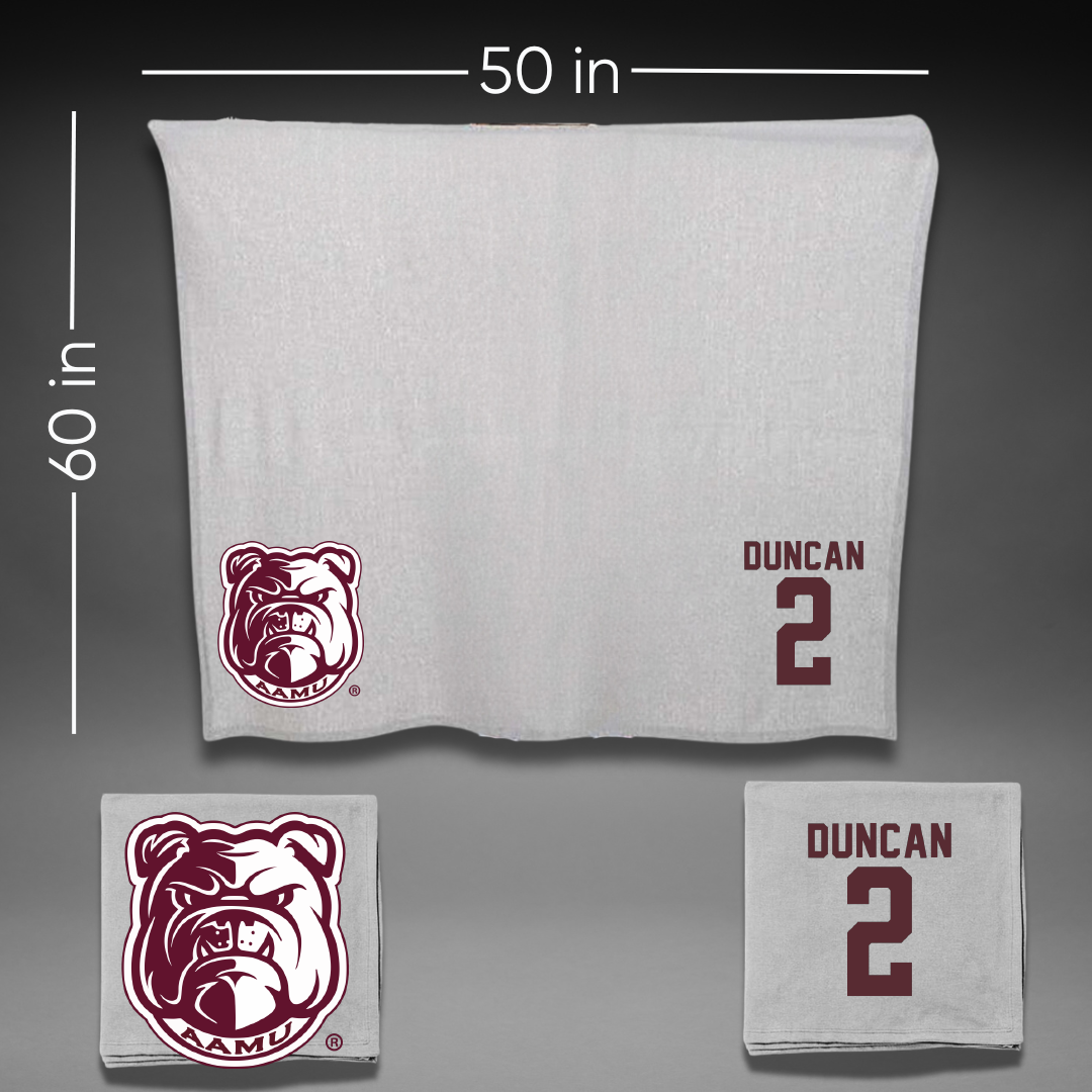 Alabama A&M University Baseball Gray Bulldog Blanket - #2 Kylan Duncan