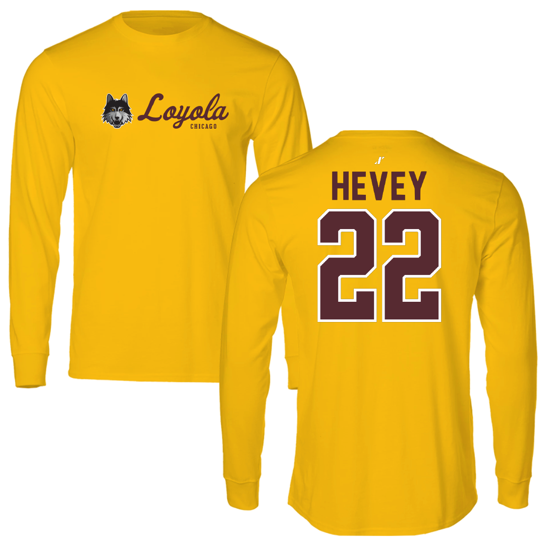 Loyola University-Chicago Soccer Gold General Performance Long Sleeve - #22 Zoe Hevey
