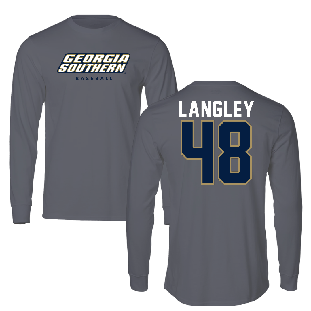Georgia Southern University Baseball Gray Long Sleeve - #48 Tanner Langley