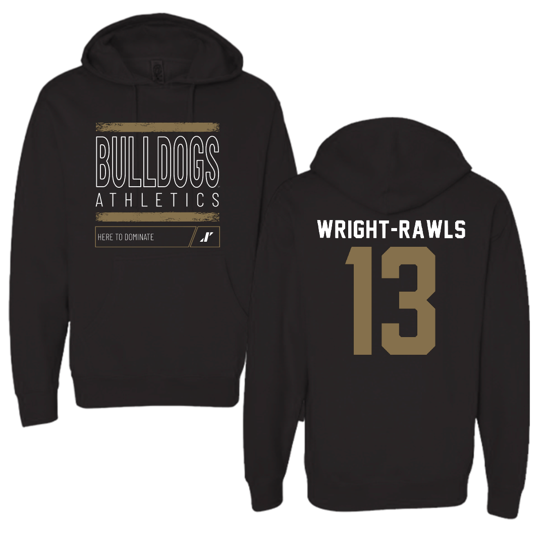 Bryant University Football Black Dominate Hoodie - #13 Taylor Wright-Rawls