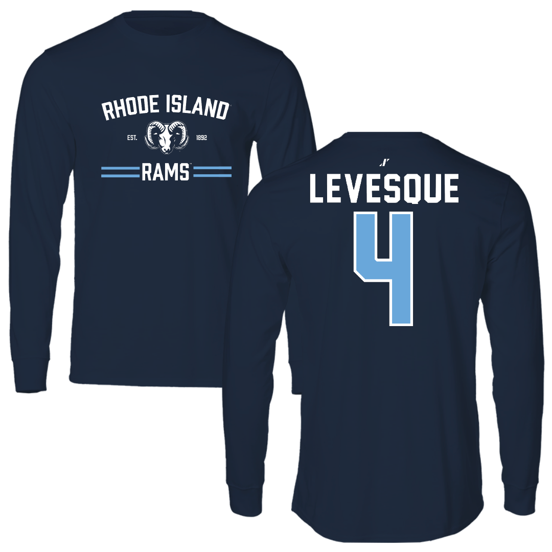 University of Rhode Island Baseball Navy General Performance Long Sleeve - #4 Trystan Levesque