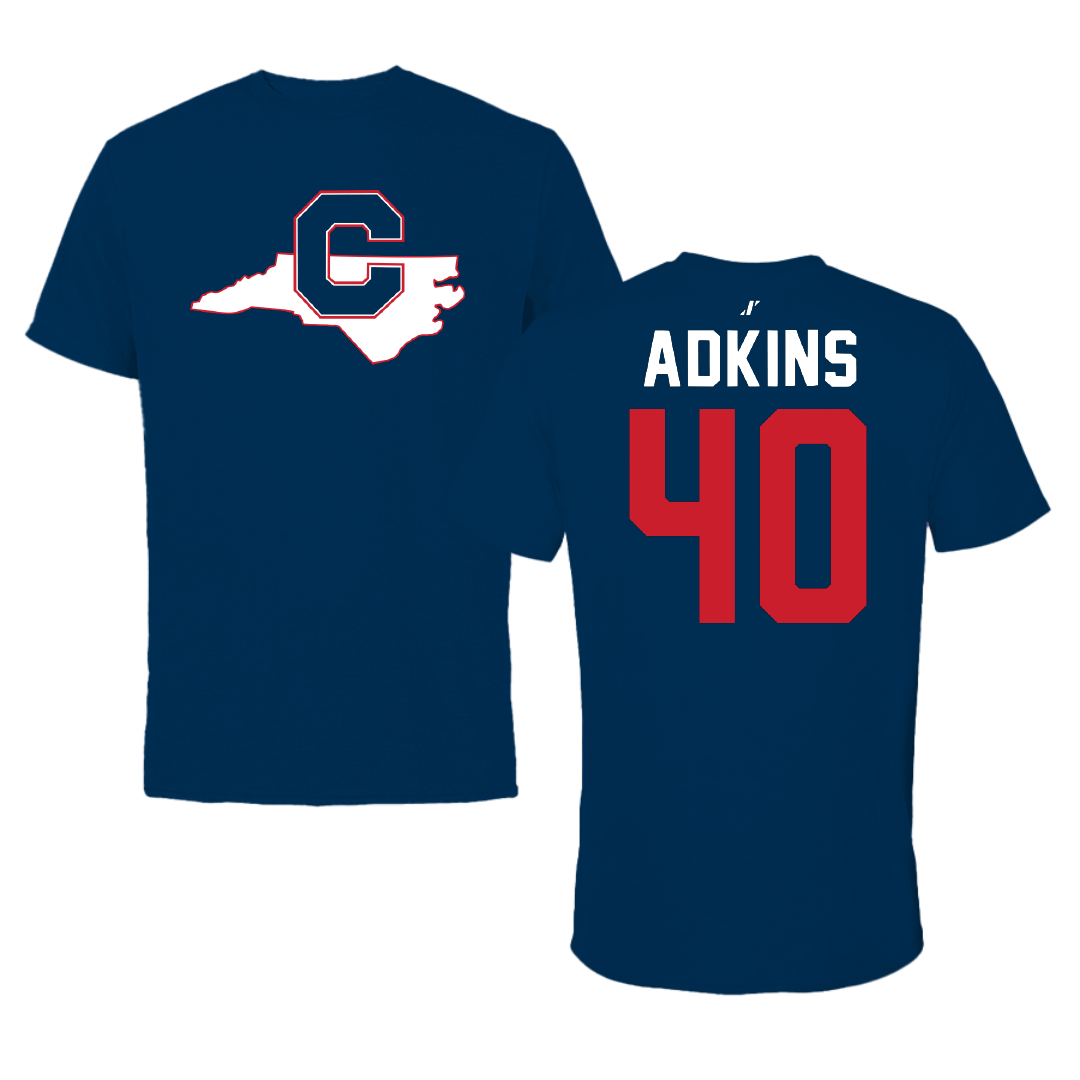 Catawba College Lacrosse Navy State Performance Tee - #40 Zander Adkins