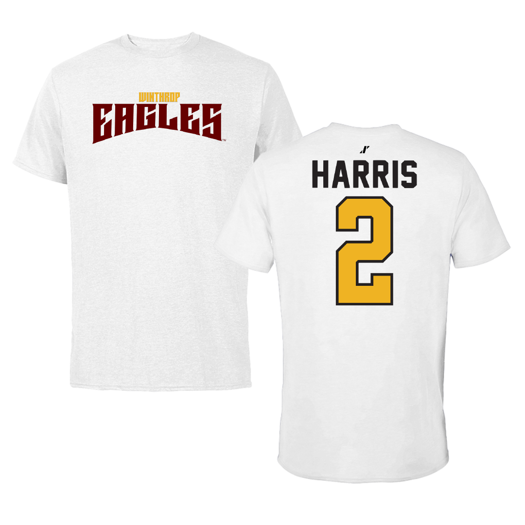 Winthrop University Soccer White Classic Tee - #2 Kalani Harris