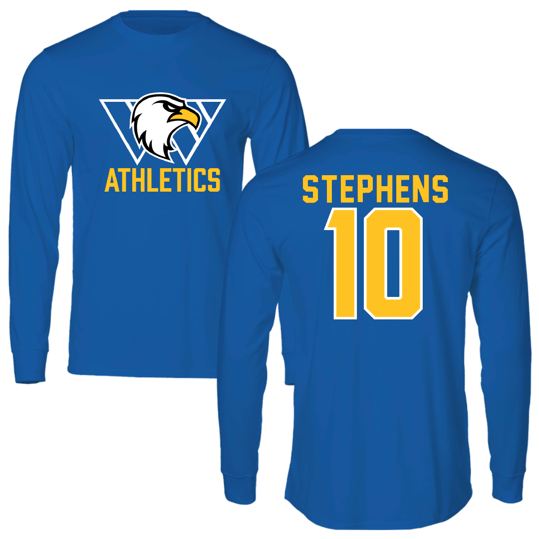 Williams Baptist University Baseball Blue Long Sleeve - #10 Davis Stephens