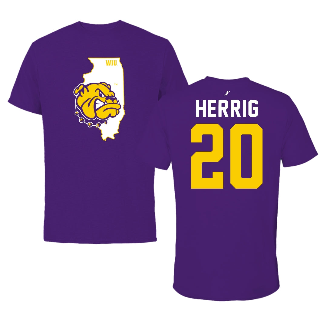 Western Illinois University Basketball Purple State Tee - #20 Kennedy Herrig