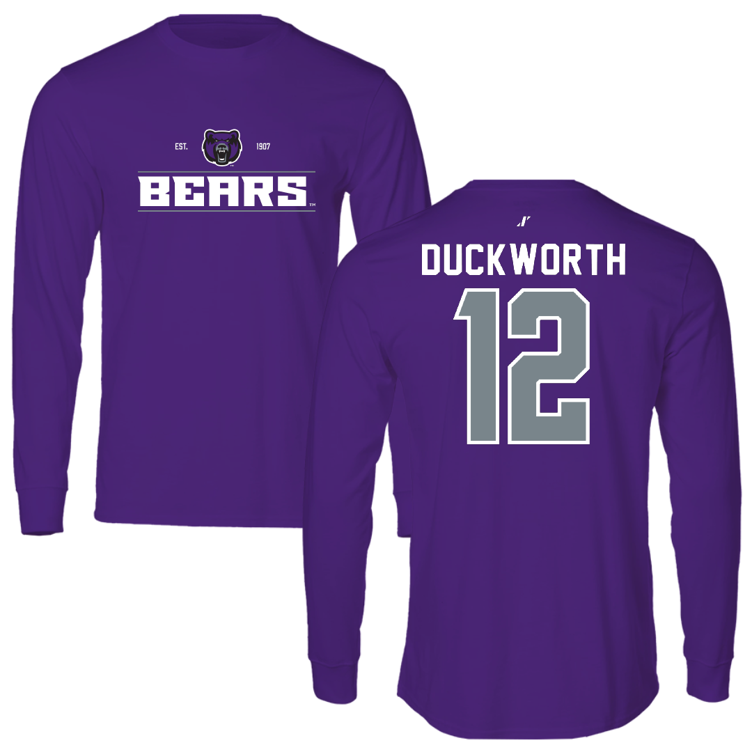 University of Central Arkansas Basketball Purple General Performance Long Sleeve - #12 Destine Duckworth