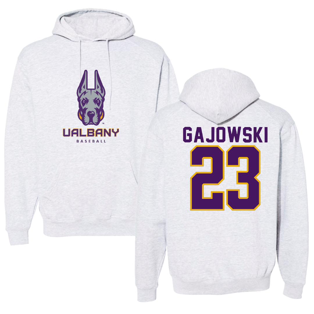University at Albany Baseball Gray Hoodie - #23 Mark Gajowski