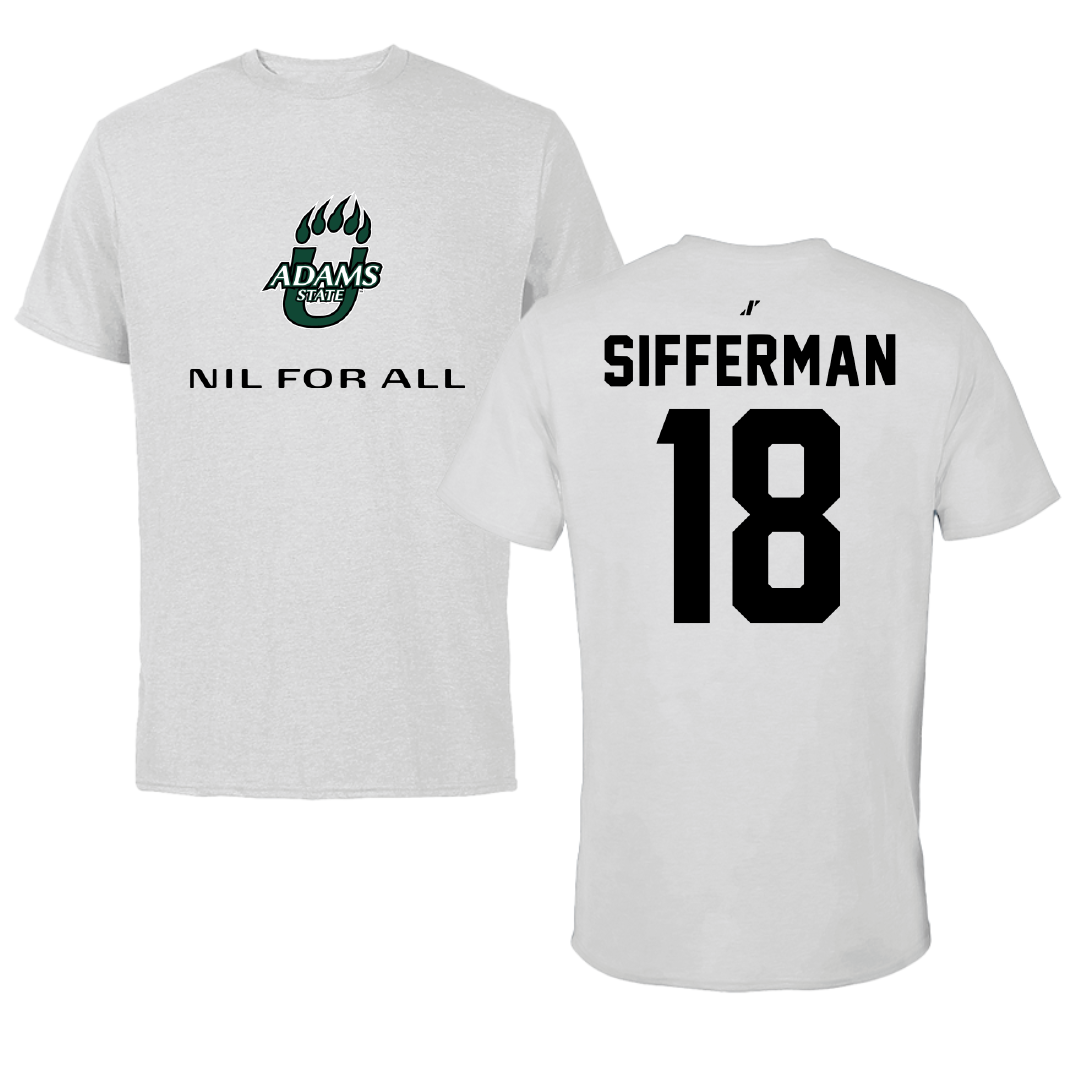 Adams State University Baseball Light Gray NIL for ALL Tee - #18 Ray Sifferman