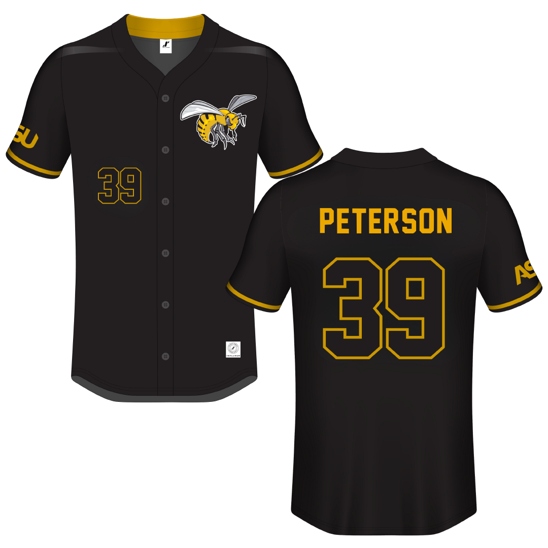 Alabama State University Black Button-Down Jersey - #39 Joshua Peterson