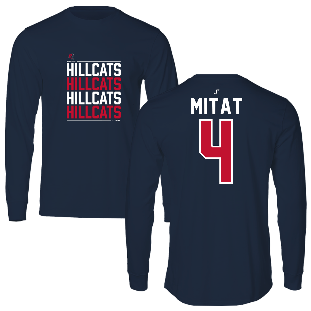 Rogers State University Baseball Navy General Performance Long Sleeve - #4 Andres Mitat