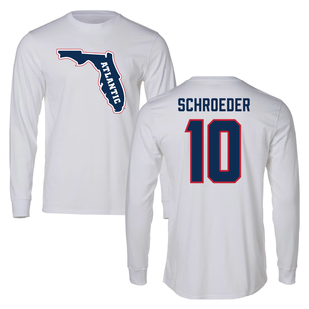 Florida Atlantic University Baseball White Long Sleeve - #10 John Schroeder