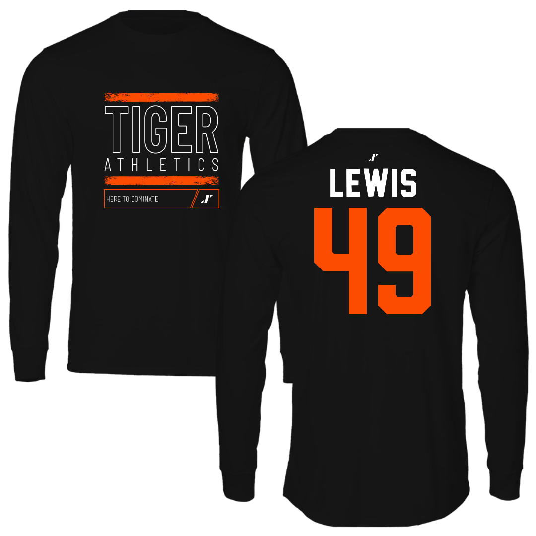 East Central University Football Black Dominate Long Sleeve - #49 Amajah Lewis