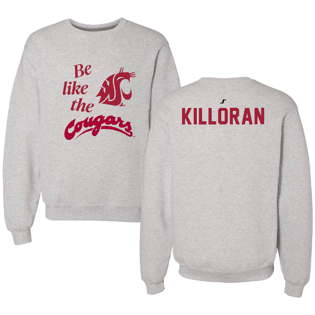 Washington State University Swimming & Diving Light Gray Be Like Us Crewneck - Lorelai Killoran