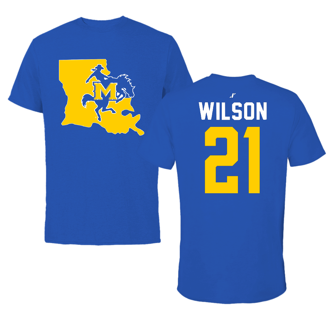 McNeese State University Volleyball Blue State Performance Tee - #21 Kayla Wilson