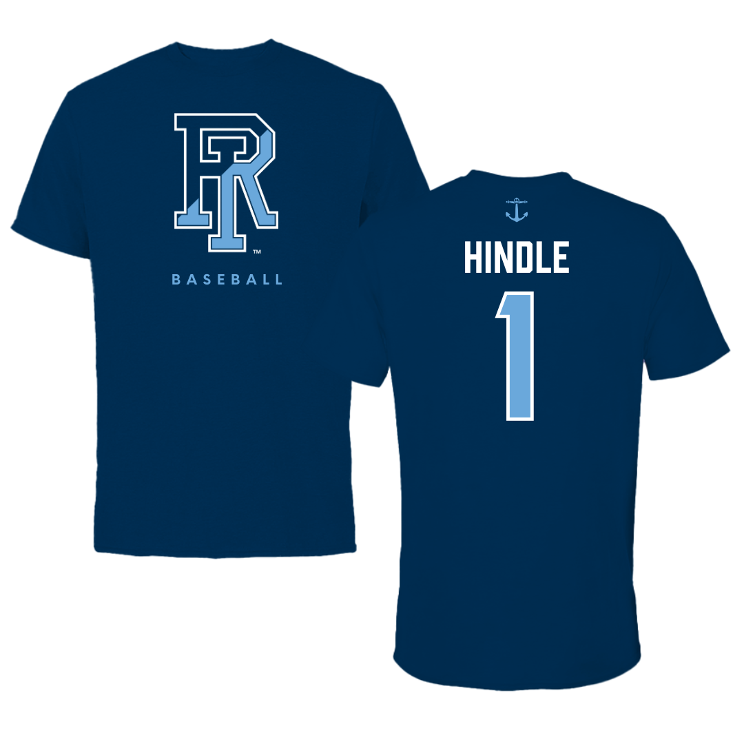 University of Rhode Island Baseball Navy Performance Tee - #1 Will Hindle