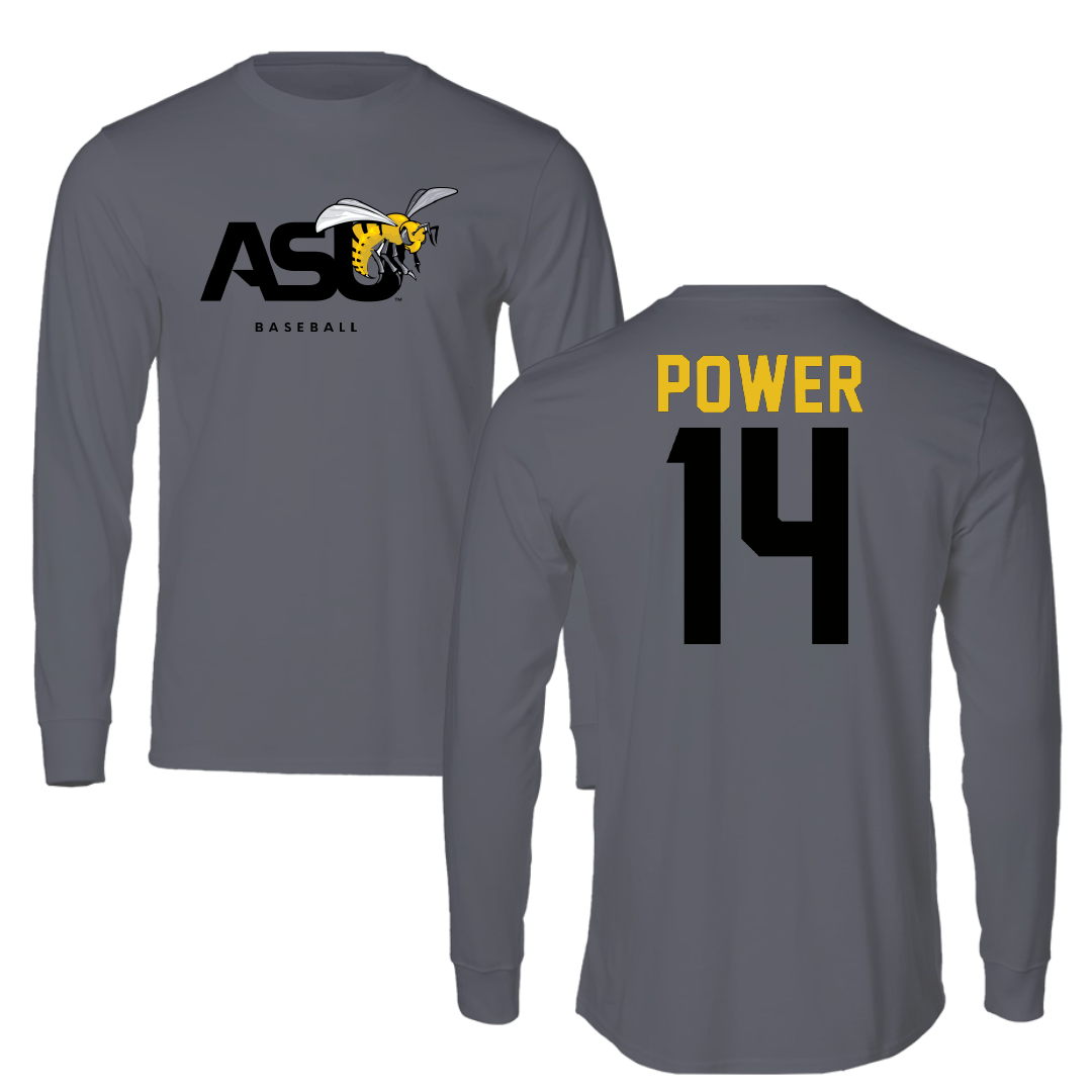 Alabama State University Baseball Dark Gray Long Sleeve - #14 Trey Power