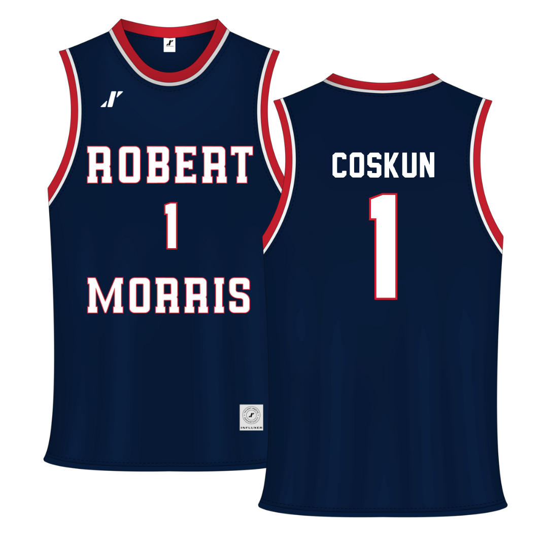 Robert Morris University Navy RMU Basketball Jersey - #1 Tuana Coskun