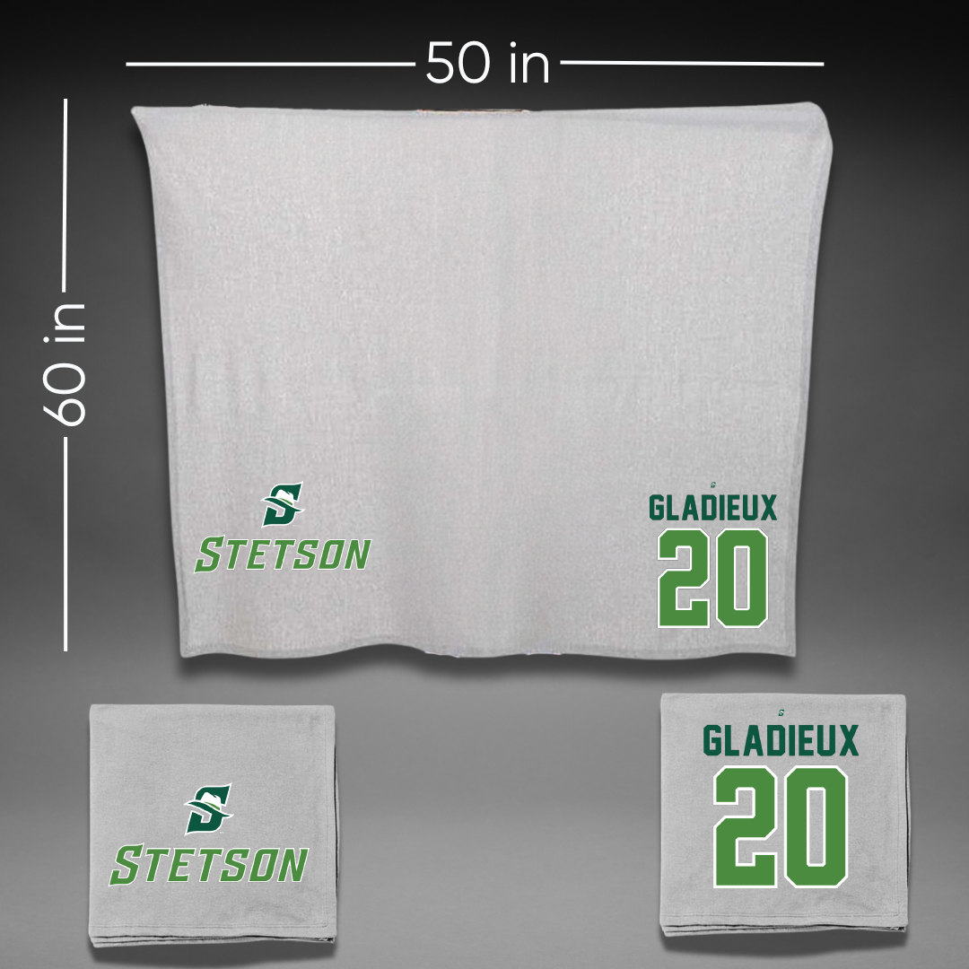 Stetson University Basketball Gray Blanket - #20 Ben Gladieux