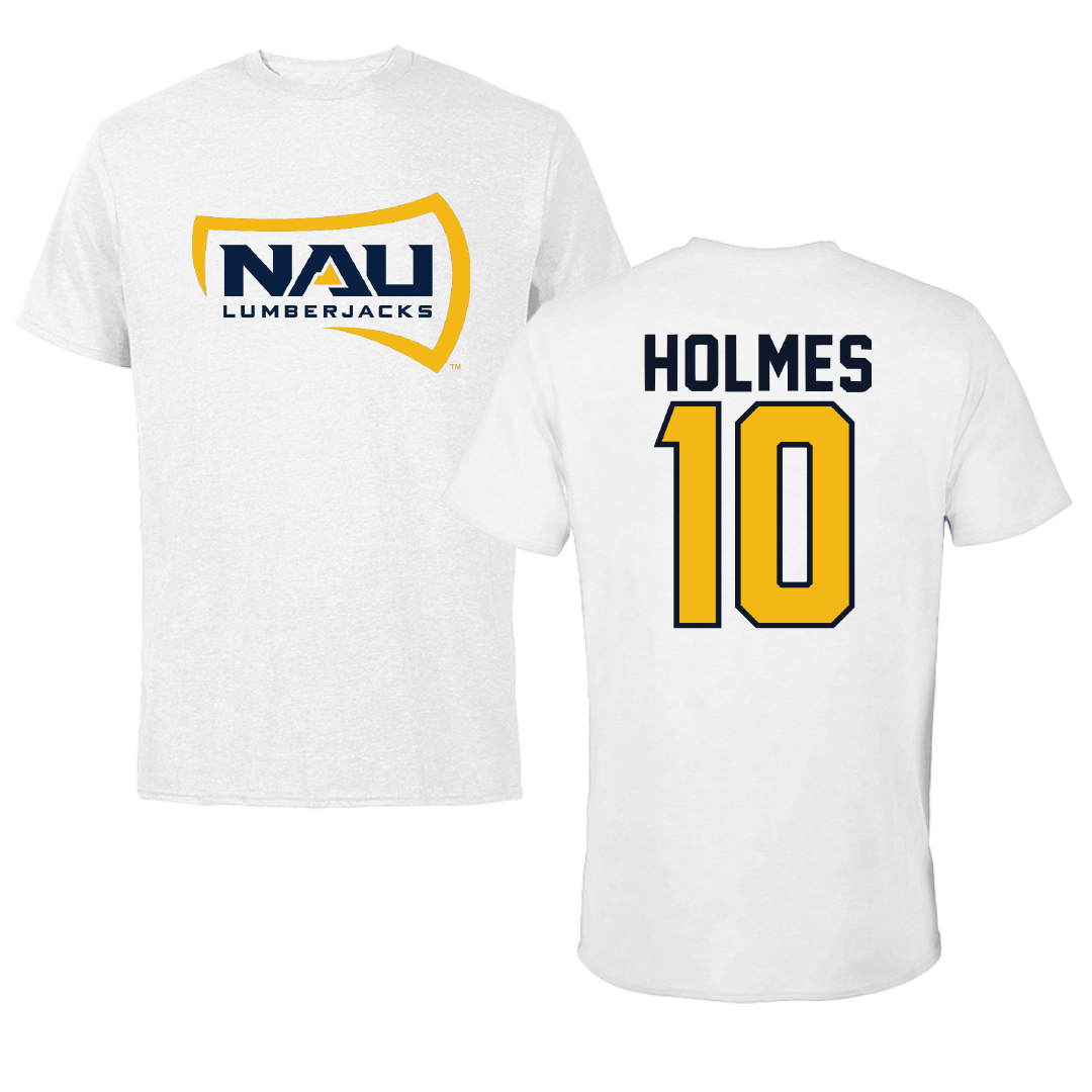 Northern Arizona University Volleyball White Performance Tee - #10 Lilly Holmes