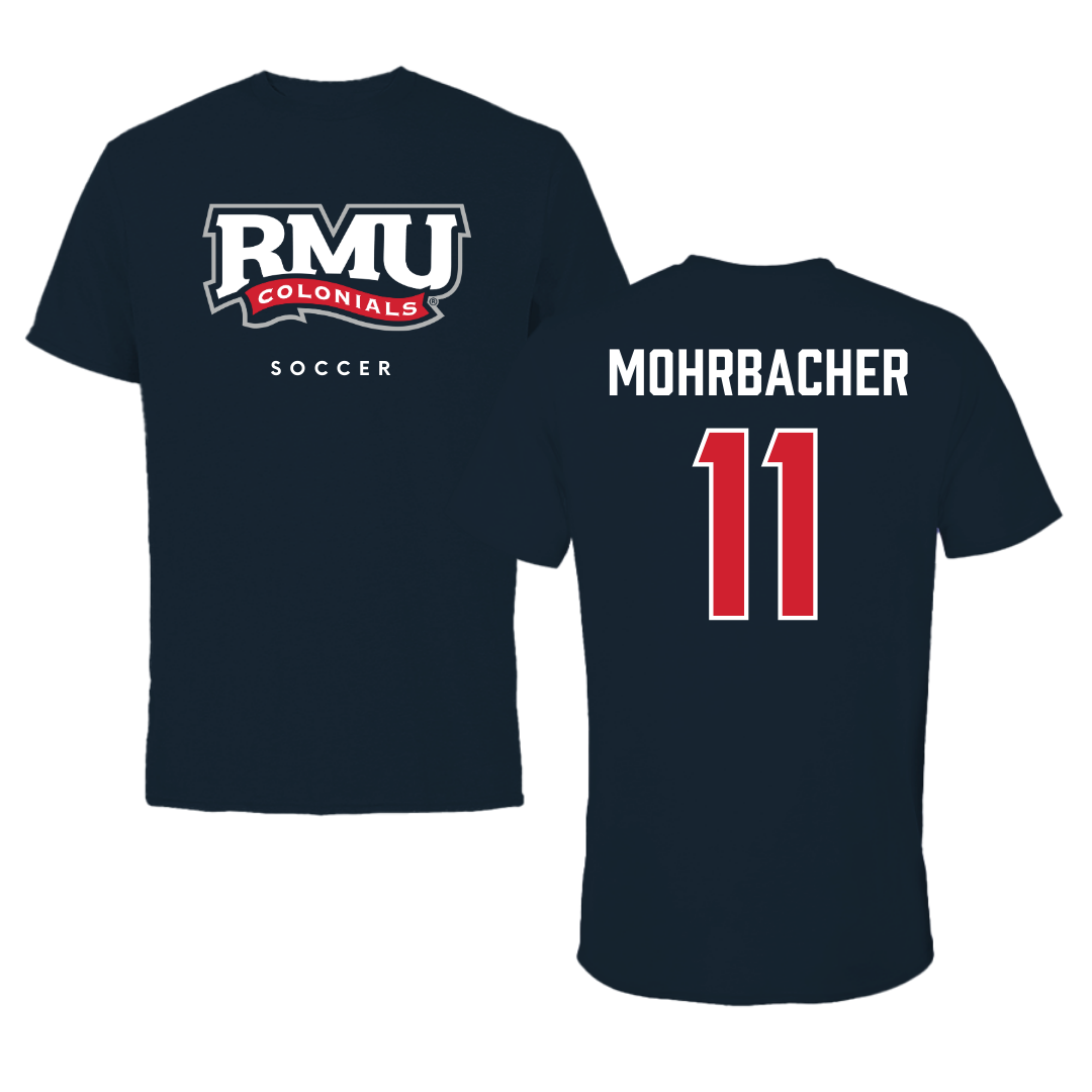 Robert Morris University Soccer Navy Performance Tee - #11 Renae Mohrbacher