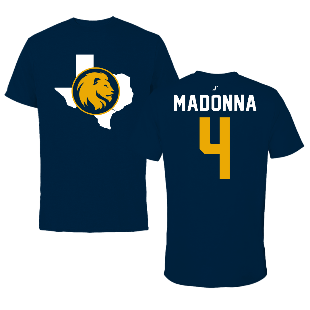 East Texas A&M University Football Navy State Tee - #4 Will Madonna