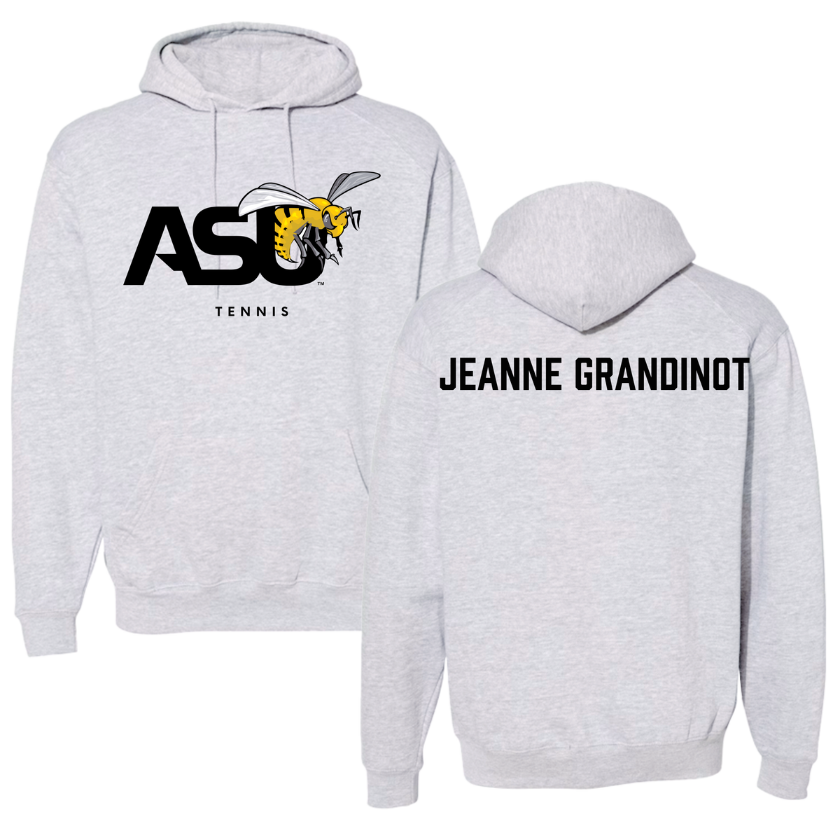 Alabama State University Tennis Gray Hoodie - David Jeanne Grandinot