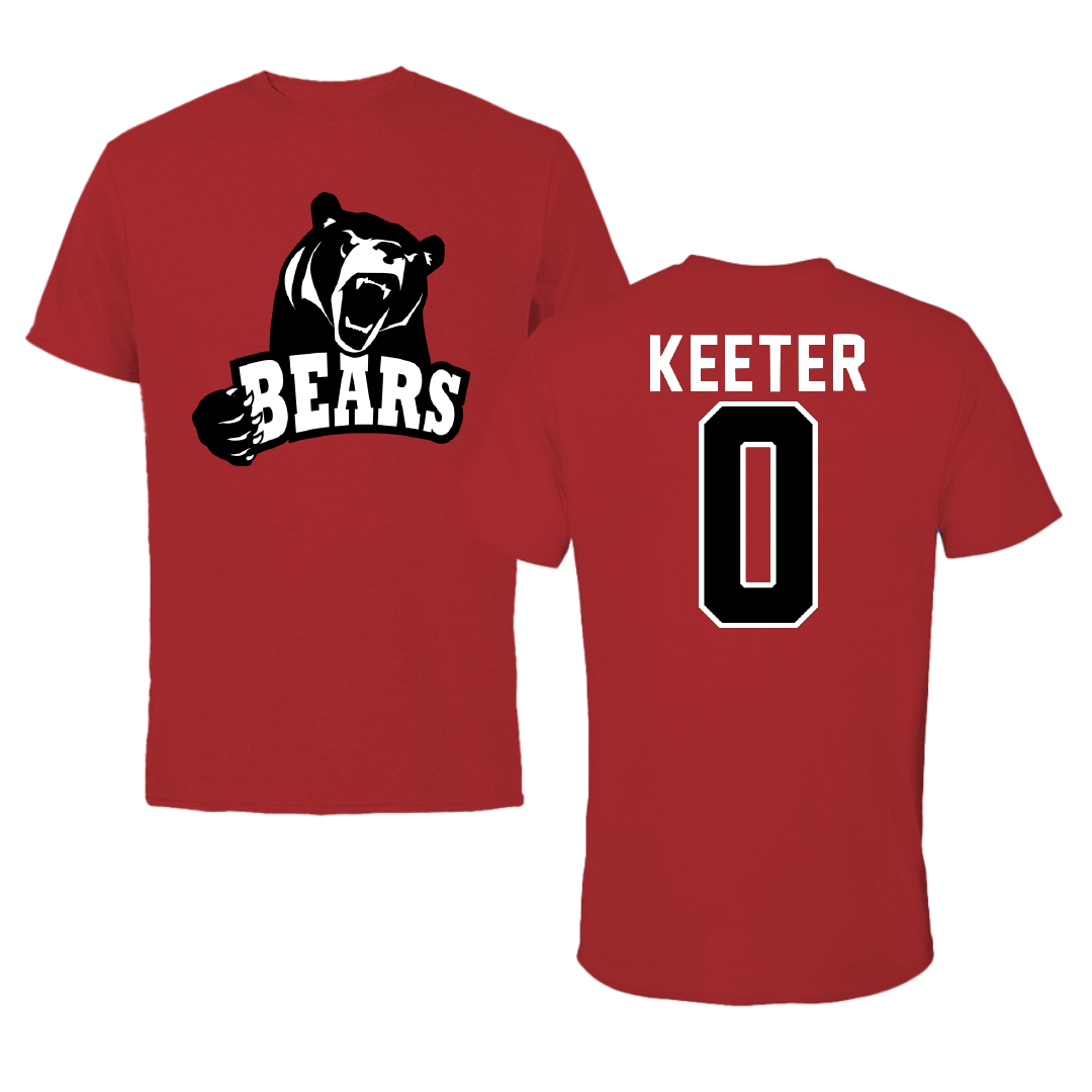 Lenoir-Rhyne University Baseball Canvas Red Tee - #0 Nathan Keeter