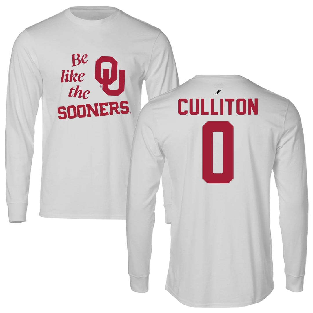 University of Oklahoma Basketball Light Gray Be Like Us Performance Long Sleeve - #0 Beatrice Culliton