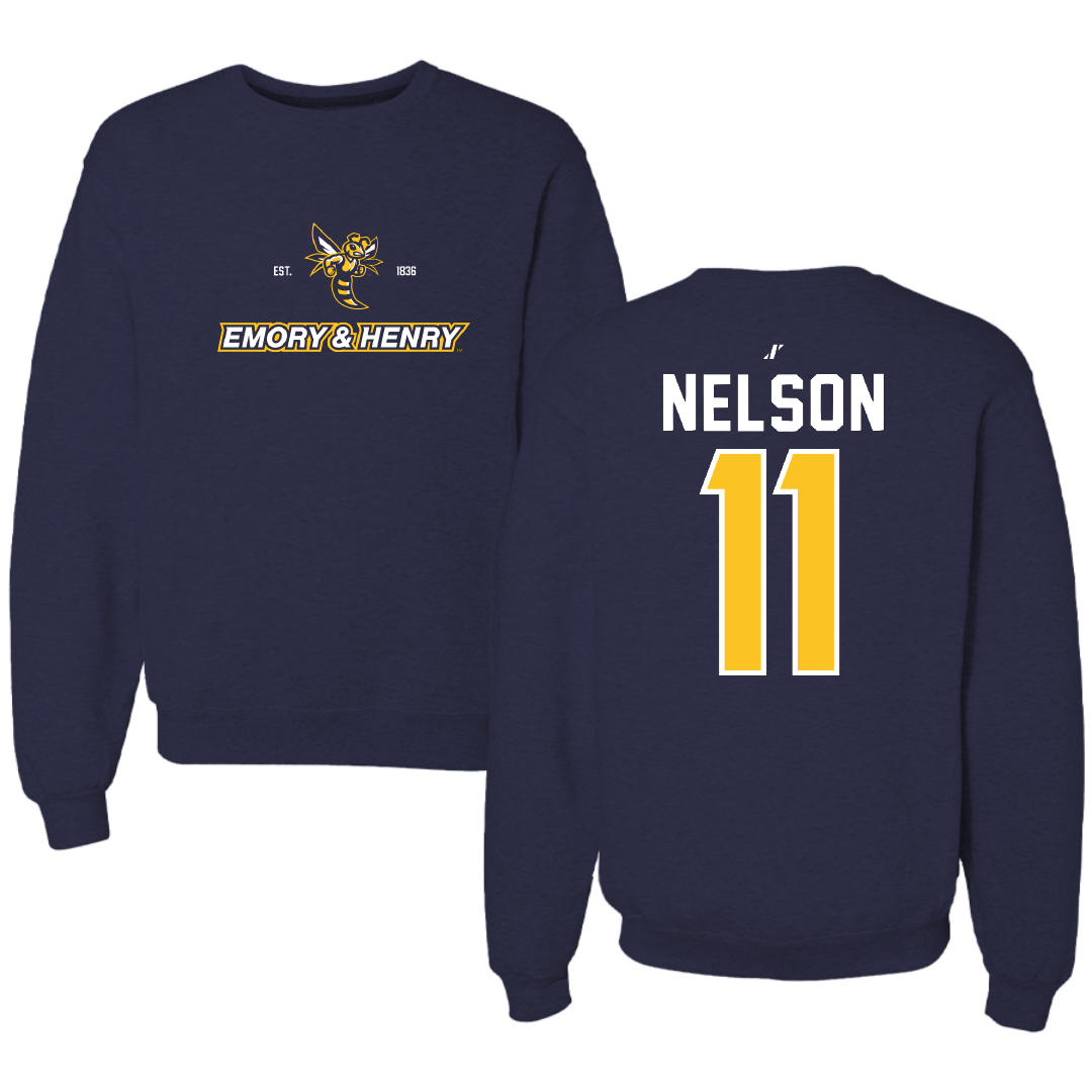 Emory & Henry College Volleyball Navy General Crewneck - #11 Grace Nelson