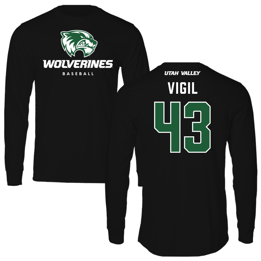 Utah Valley University Baseball Black Long Sleeve - #43 Jordan Vigil