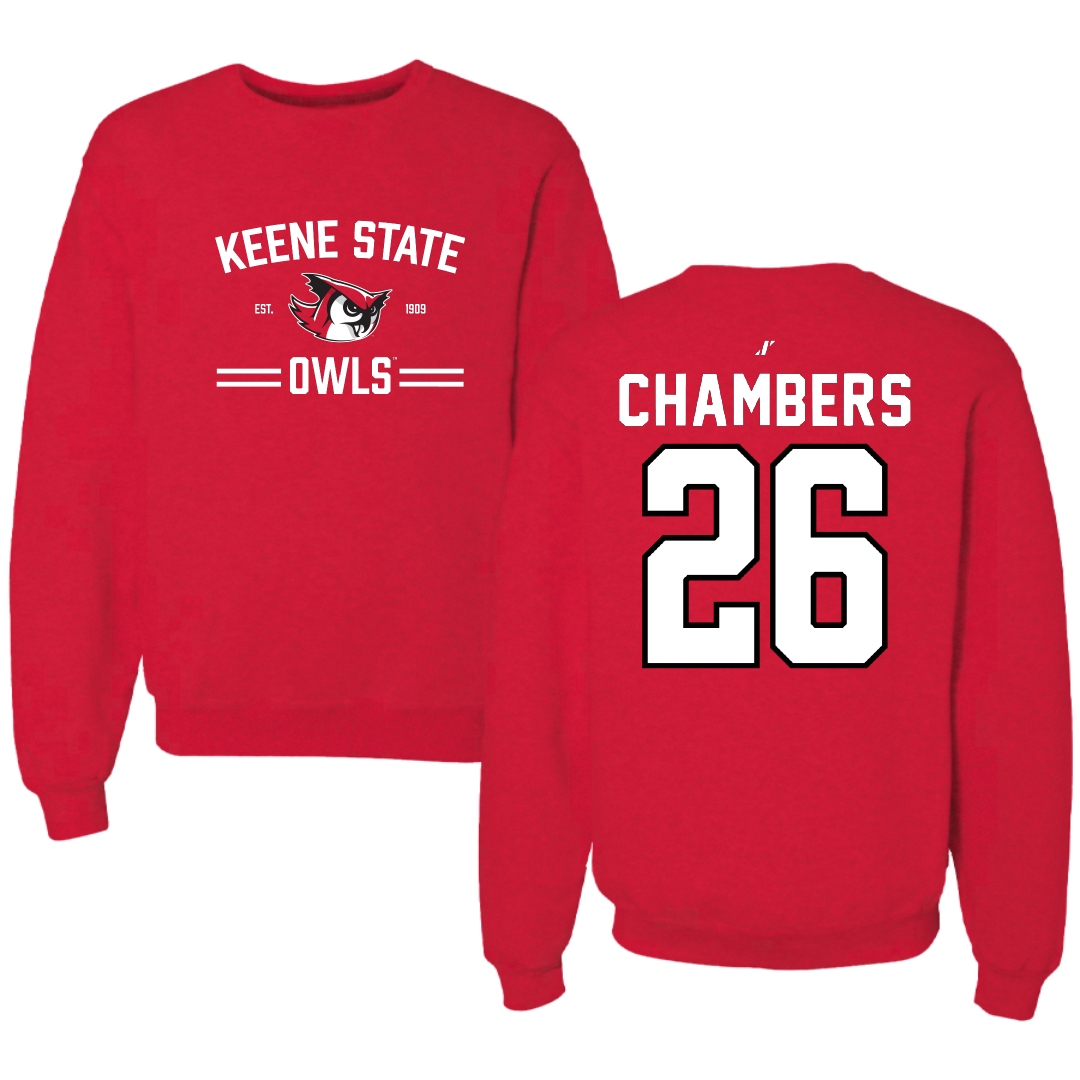 Keene State College Soccer Red General Crewneck - #26 Dylan Chambers